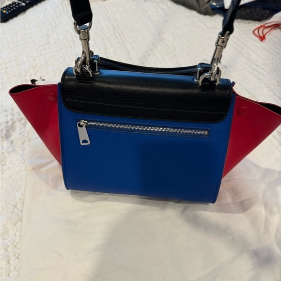 Celine  trapeze bag, blue, red and black - Picture 6 of 11
